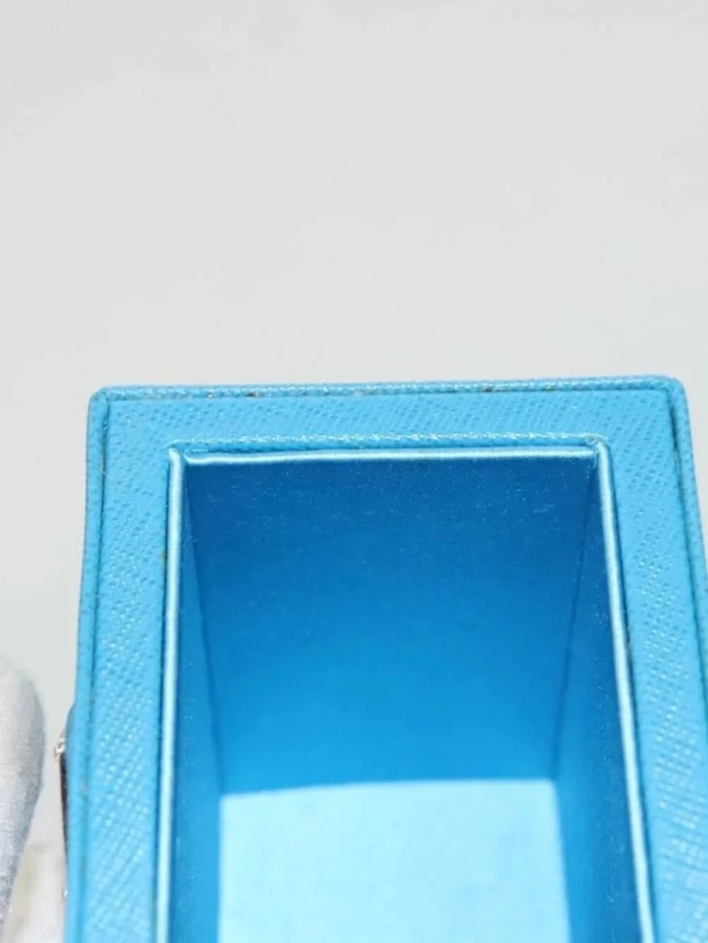 PRADA Cosmetic Pouch Leather Blue Auth 118869M
